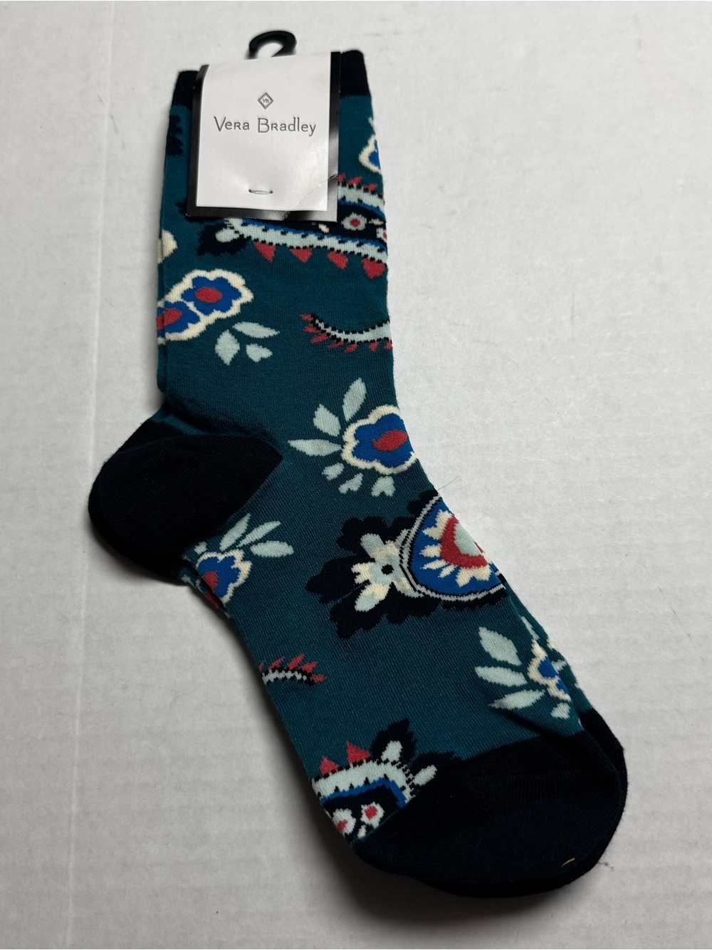 Vera Bradley Haymarket Paisley Jewel Crew Socks Size: 5-10